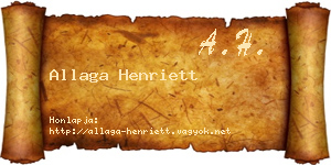 Allaga Henriett névjegykártya